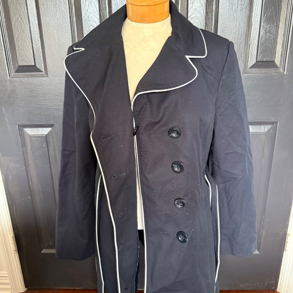NWOT ANN TAYLOR Blue Double Breasted Coat M - Picture 10 of 12